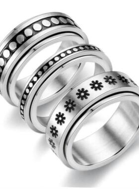 xAniety Ring Figet Spinn&e Rings FVQHorr Women Men