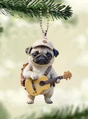 Dog Hanging Decoration Acrylic Pug Puppy Hanging Ornament fo