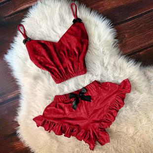 Erotic Lingerie Sexy Sling Pajamas Two Piece Set