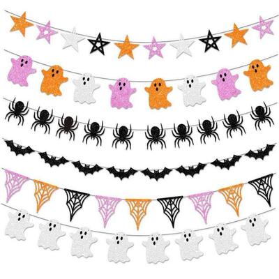 Halloween party decorations pull flags banner bat pull flags