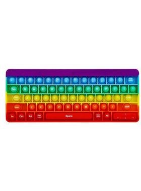 kids Rainbow Silicone Keyboard pop it Fidget Toys按键盘玩具