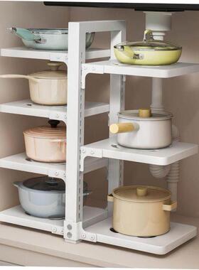 kitchen accessories Multi-layer pot storage rack Layering in