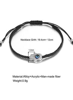 Woven bracelet for womenins民族风 恶魔之眼手掌手工编织手炼