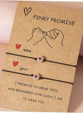 2Pcs/Set Pinky Promise Bracelets Friendship Couple Matching