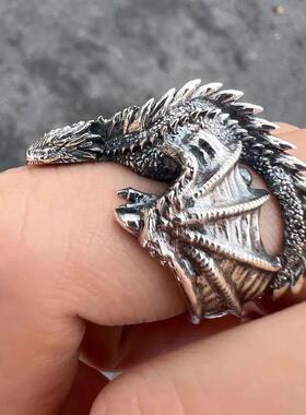 Dragon Rings Gothic Punk Style Pterosaur Wings Opening Adjus
