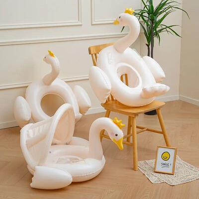 Inflatable Flamingo Pool Float Baby Swimming Ring Summer Bea