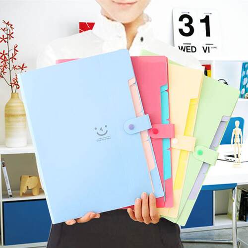 punched folder A4 paper binder ring file活页文件夹5 floors