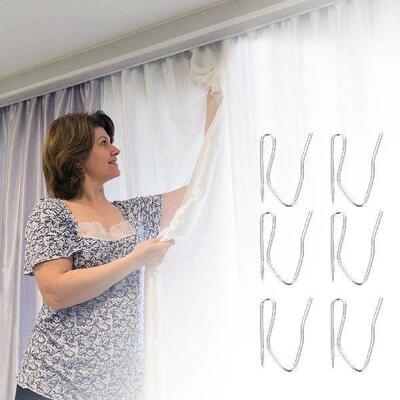 100pcs Curtain Hooks Metal Pointed Hooks for Pleated