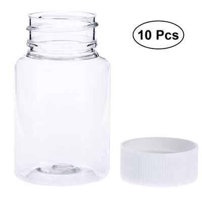 10Pcs 80ml PET Pill Container Bottles Chemical Medicine