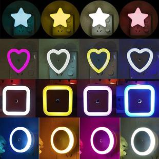 LED Night Light Mini Cute Wall Plug-in Auto Sensor Bedside L