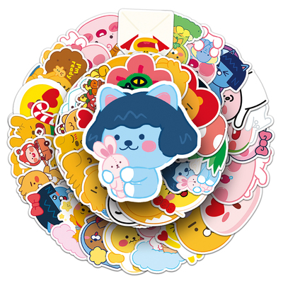 50张可可朋友kakaofriends表情包贴纸防水装饰笔记本电脑滑雪单板