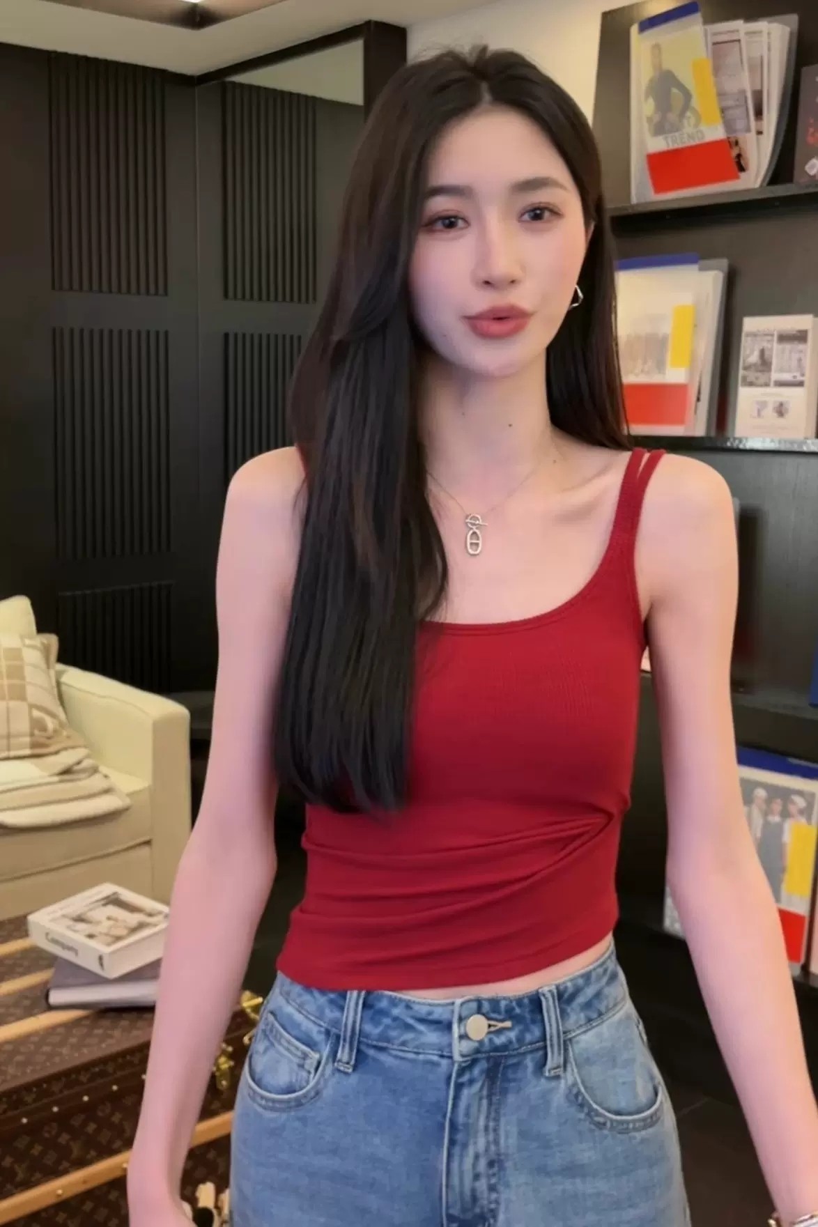 红色无袖针织背心吊带女夏季必入自带胸垫多色百搭内搭打底衫上衣,女装/女士精品,背心吊带,淘宝优惠券,粉丝福利购,淘宝优惠卷