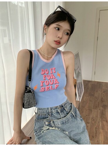 印花吊带背心女外穿打底
