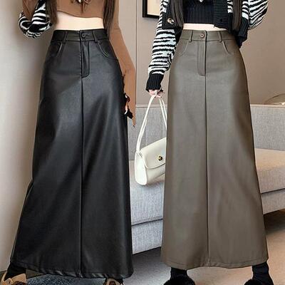 莉雅彩蝶大码胖复古皮裙半身裙