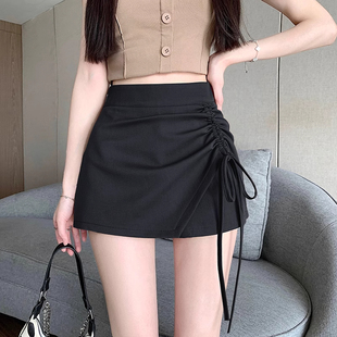 褶皱不规则半身裙女夏2026新款高腰包臀裙裤裙A字裙短裙半裙裙子