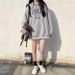 加绒加厚卫衣少女春秋冬装2026新款初中高中学生韩版宽松百搭外套