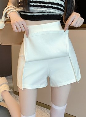 白色西装短裙女小个子夏季