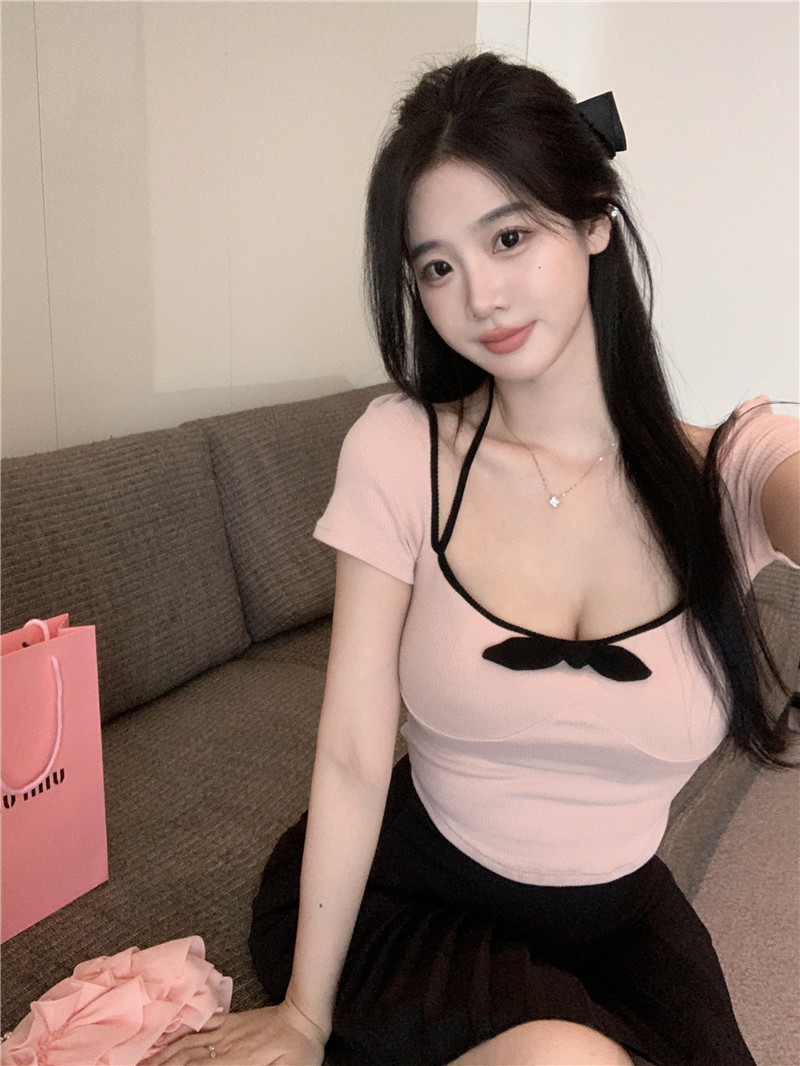 美式复古甜辣妹U领性感露