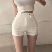 白色辣妹短裤 百搭弹力显瘦包臀打底热裤 女夏2026新款 高腰紧身韩版