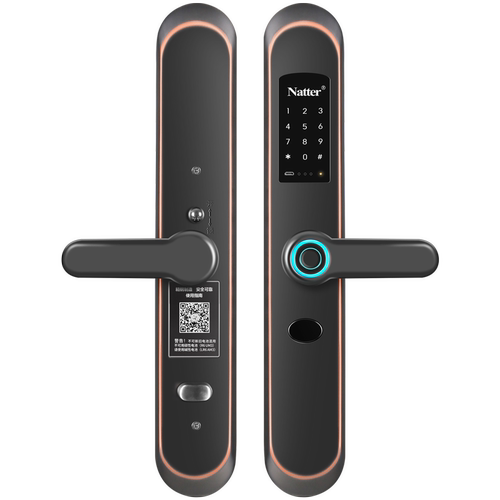 耐特智能锁指纹密码磁卡一握开