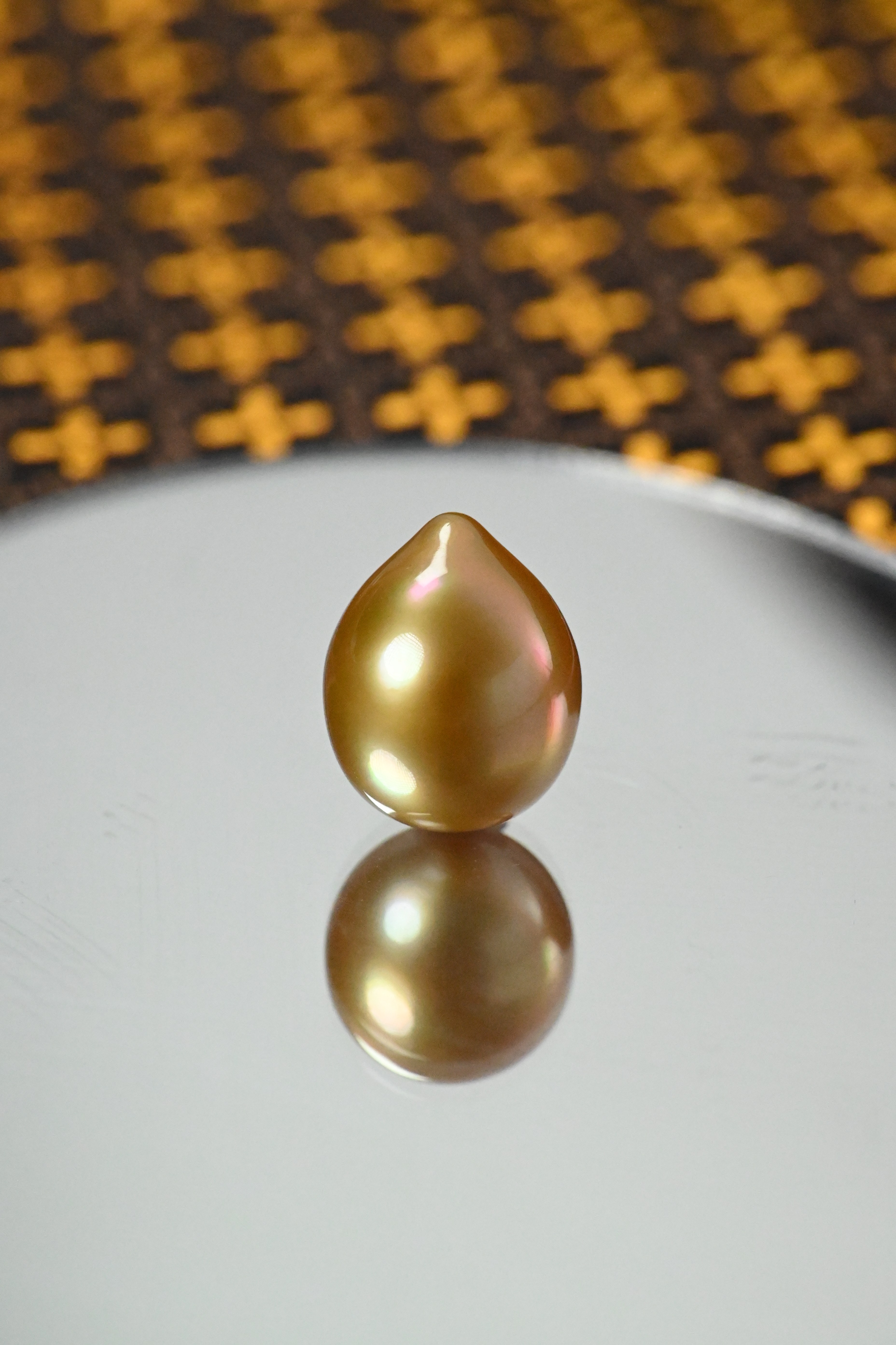 南洋浓金彩虹光金珠12.5mm裸珠