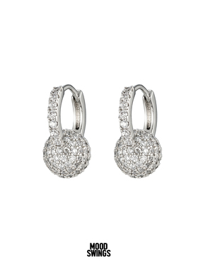 MS情绪波动 欧美简约百搭法式优雅气质满钻耳环钻球耳圈