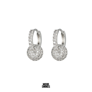 MS情绪波动 欧美简约百搭法式优雅气质满钻耳环钻球耳圈