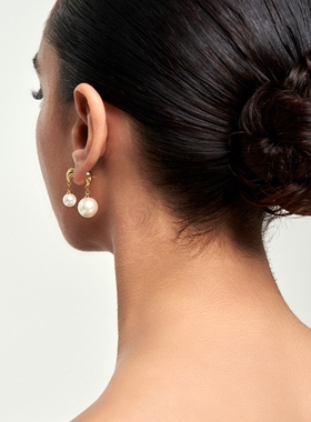 情绪波动MOOD SWINGS/欧美法式优雅大小珍珠耳环小众设计感
