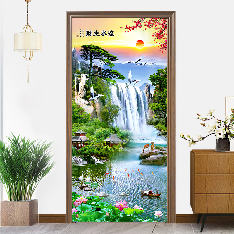 魔术贴门帘隔断帘挡防风遮挡自贴