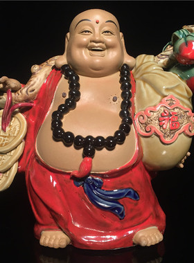 陶瓷客厅玄关风水大肚笑佛摆件