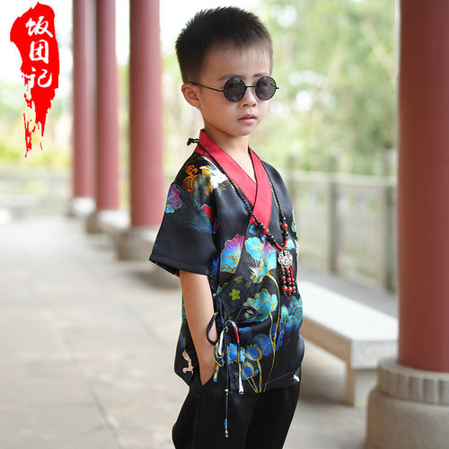 2026新款国潮高端桑蚕丝男童汉服新中式周岁礼服宝宝中国风童装