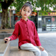 民国中式 春秋薄款 唐装 棉麻儿童汉服女童日常款 复古茶服 中国风童装