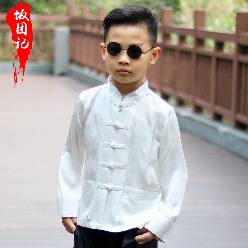 饭团记中国风真丝唐装男童桑蚕丝儿童汉服中式复古春夏薄款童装,童装/婴儿装/亲子装,唐装,淘宝优惠券,粉丝福利购,淘宝优惠卷