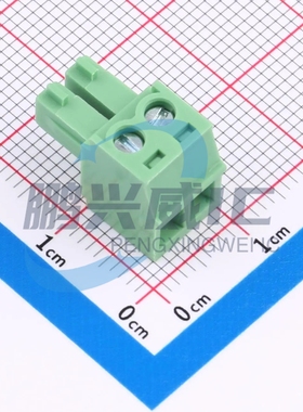 DB2EK-3.81-2P-GN-S 插拔式接线端子 间距P=3.81mm 1x2P插头 绿色