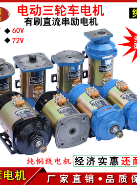 电动三轮车电机48v60V有刷直流串励电机1000w工地电瓶三轮车电机
