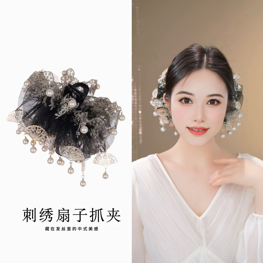 新中式手工鲨鱼夹2026新款发饰