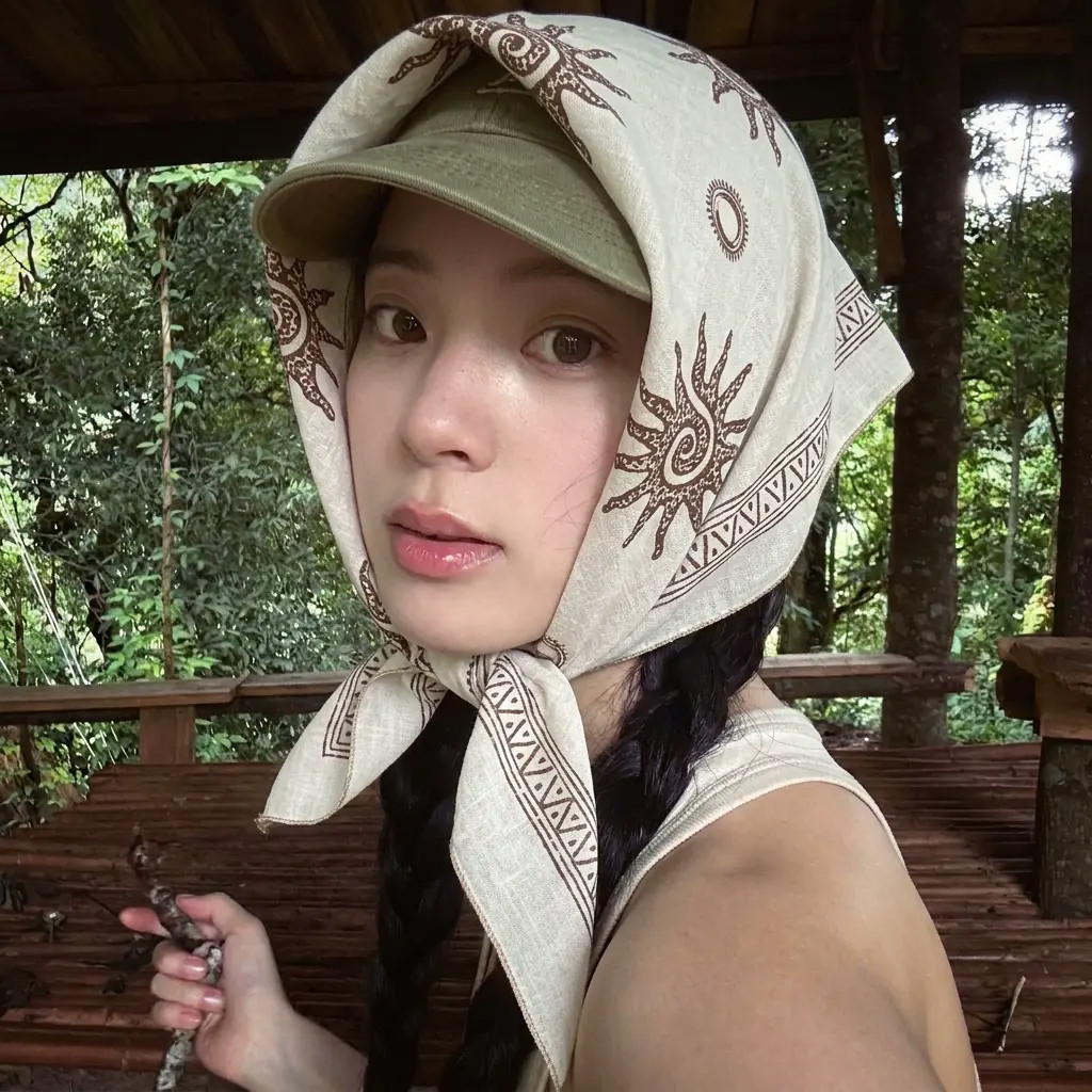 欧阳娜娜同款美式复古太阳花头巾女包头巾小方巾丝巾发带韩系头饰