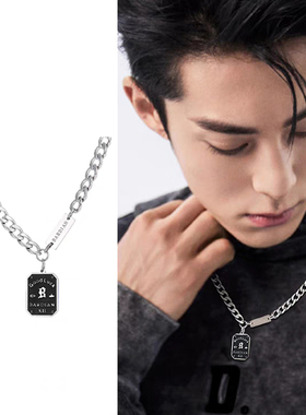好运铭牌钛钢项链男女ins冷淡风