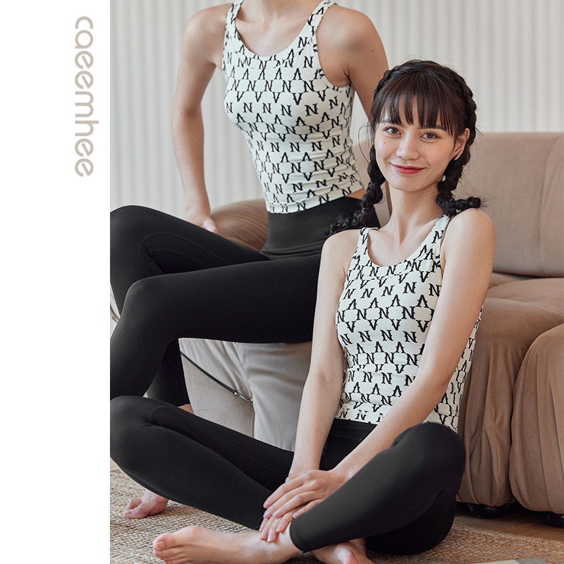 卡益瑜伽服背心女带胸垫