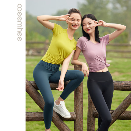 卡益瑜伽服女套装2025高级感短袖上衣夏季专业健身房跑步运动服女