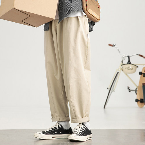 春秋季坠感阔腿个性时尚休闲长裤