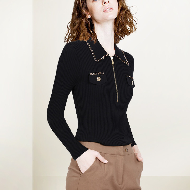 法式气质设计感短袖针织T恤