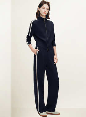 QOOEL又酷又飒卫衣直筒裤两件套2025秋冬新款休闲超火穿搭一整套