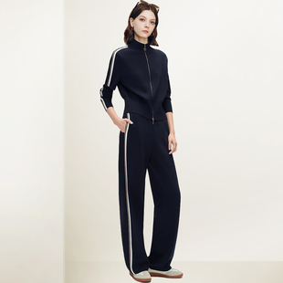 QOOEL又酷又飒卫衣直筒裤 休闲超火穿搭一整套 两件套2025秋冬新款