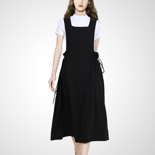 高级感气质复古裙子显白遮肉A字裙中长款 连衣裙 短袖 女裙 清仓