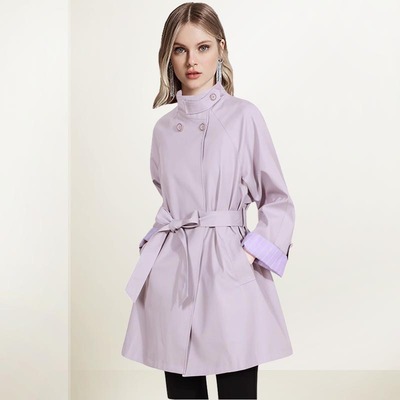 秋装新款欧美范系腰带显瘦风衣