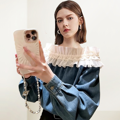 轻复古风宫廷荷叶边衬衫