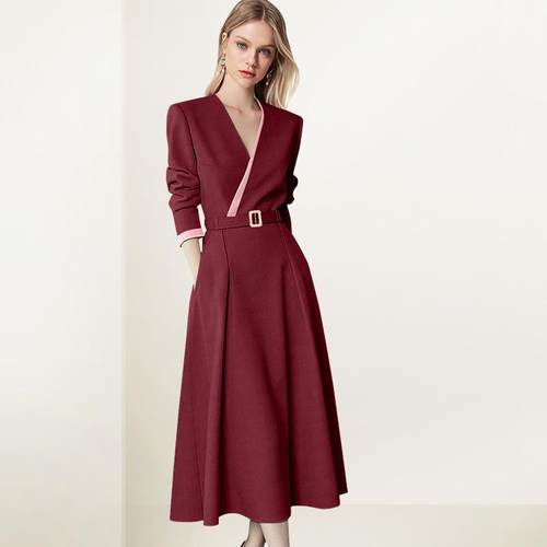 收腰显瘦气质中长裙子潮