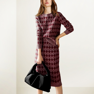 轻熟风针织毛衣半身裙两件套 女2025年秋冬新款 法式 端庄小香风套装