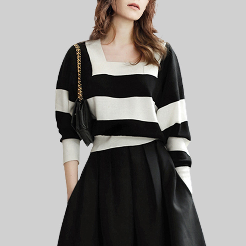 条纹针织衫女装春秋季
